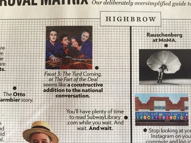 NEW YORK MAGAZINE "APPROVAL MATRIX"