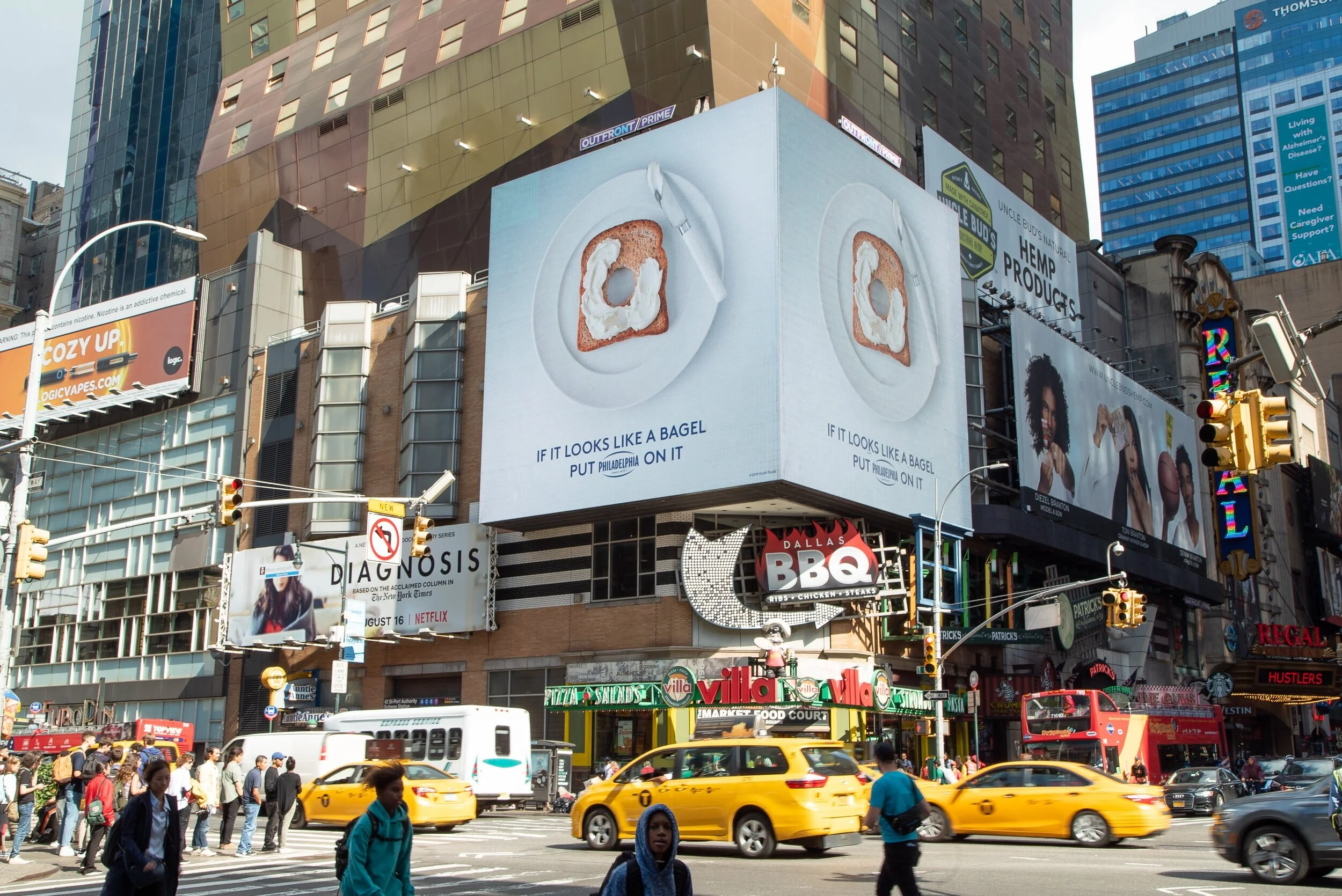 Here's a bagel in Times Square.