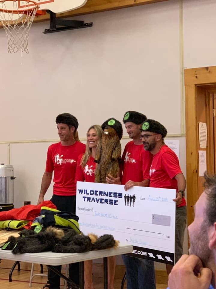 Collecting our winnings with our new teammate, Bob the Beaver!