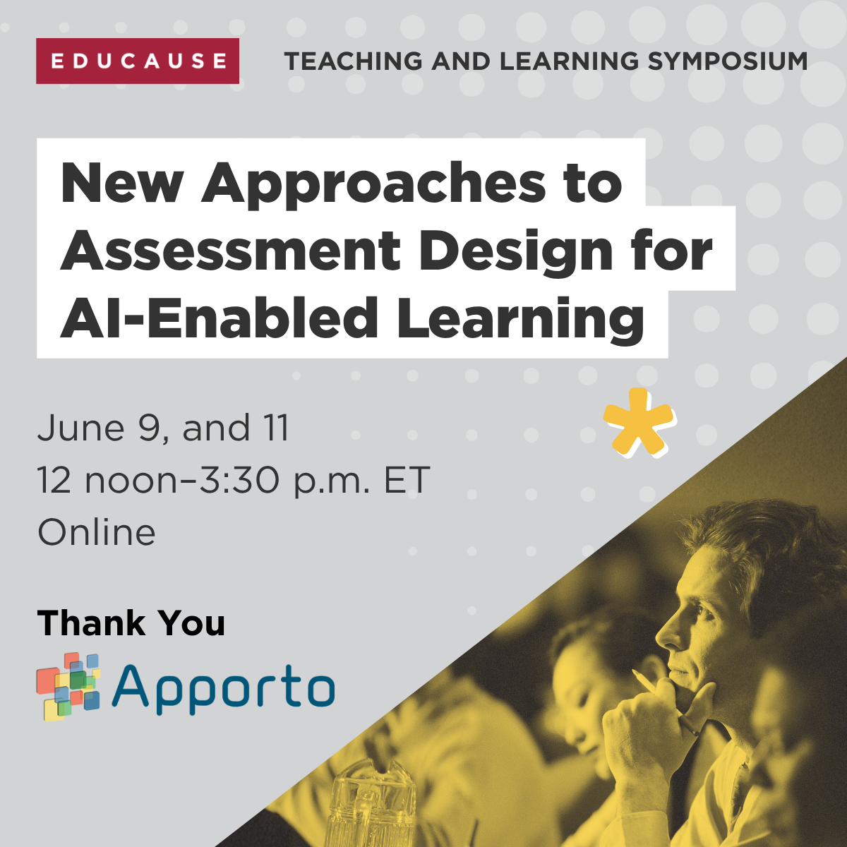 EDUCAUSE Advertisement for a Teaching and Learning Symposium on June 9th and June 11th