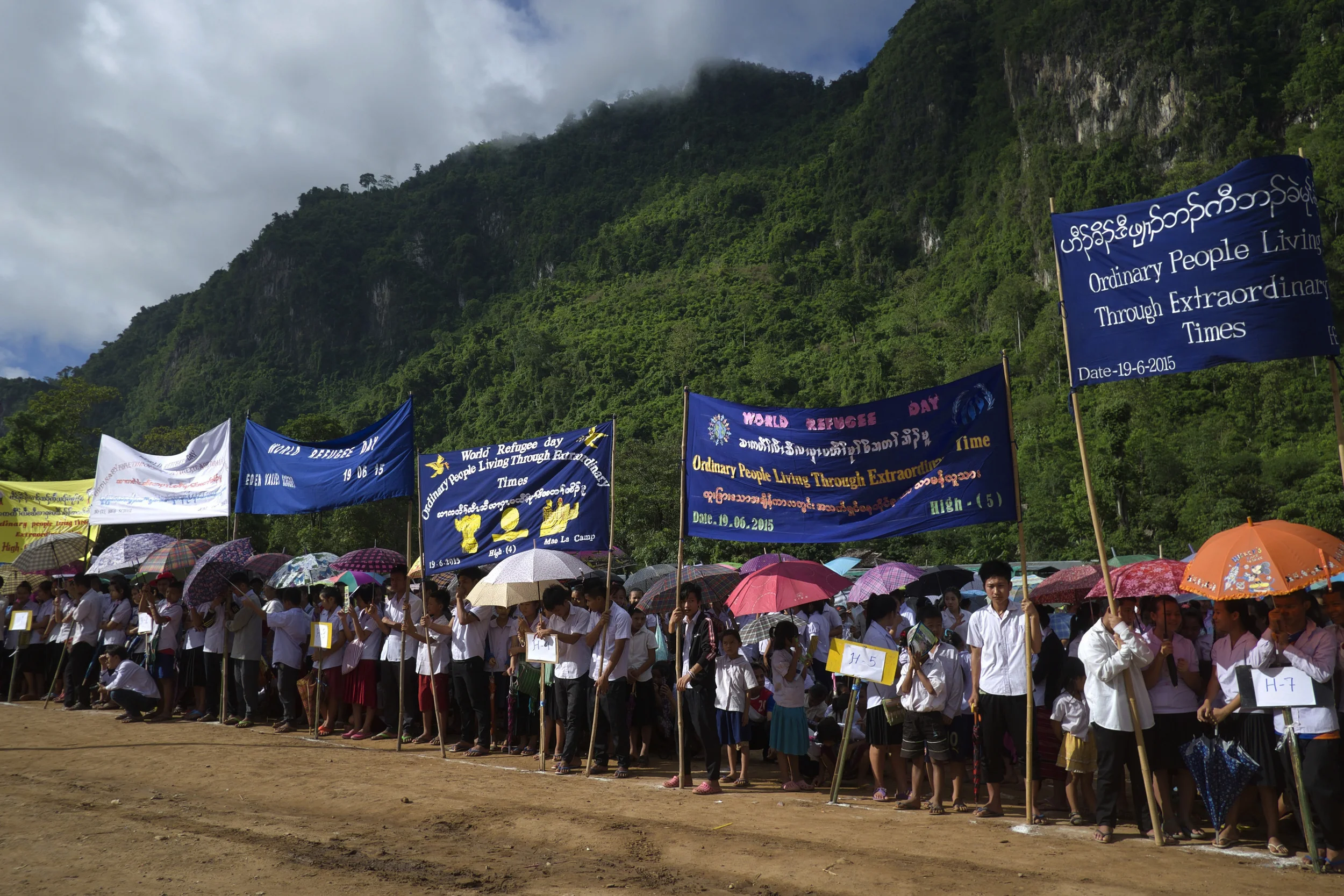 About 2,000 students gathered on Friday to celebrate World Refugee Day in the Mae La camp in Thailand (Credit: Dene-Hern Chen)