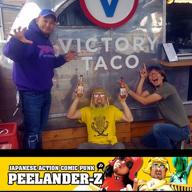 Peelander Z loves @victorytaco. #peelanderz @peelanderz #japanesepunk #downtownbozeman