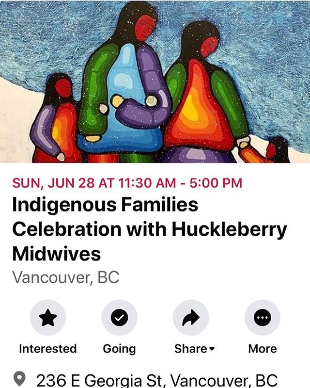 Huckleberry Midwives Team is excited to share an event to Celebrate Indigenous Families and Birth-workers. 
In honor of Indigenous History Month  we are hosting a clinic blessing, family photo shoot and feast for the Indigenous families who have acce