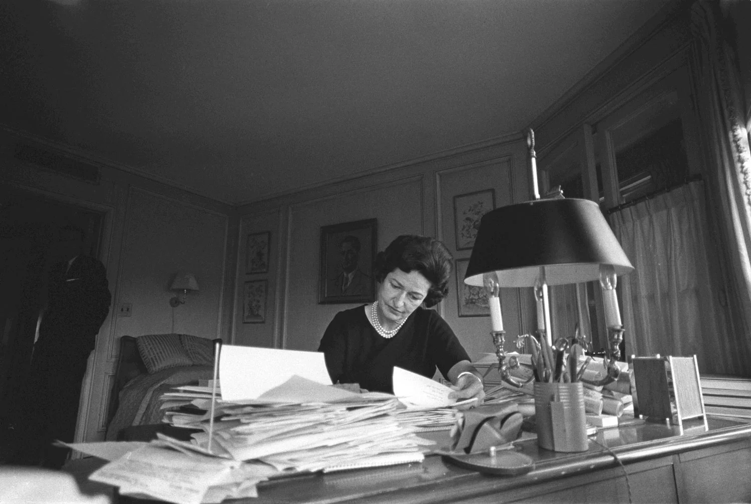 Lady Bird Johnson in her office. LBJ Library photo by Yoichi Okamoto.