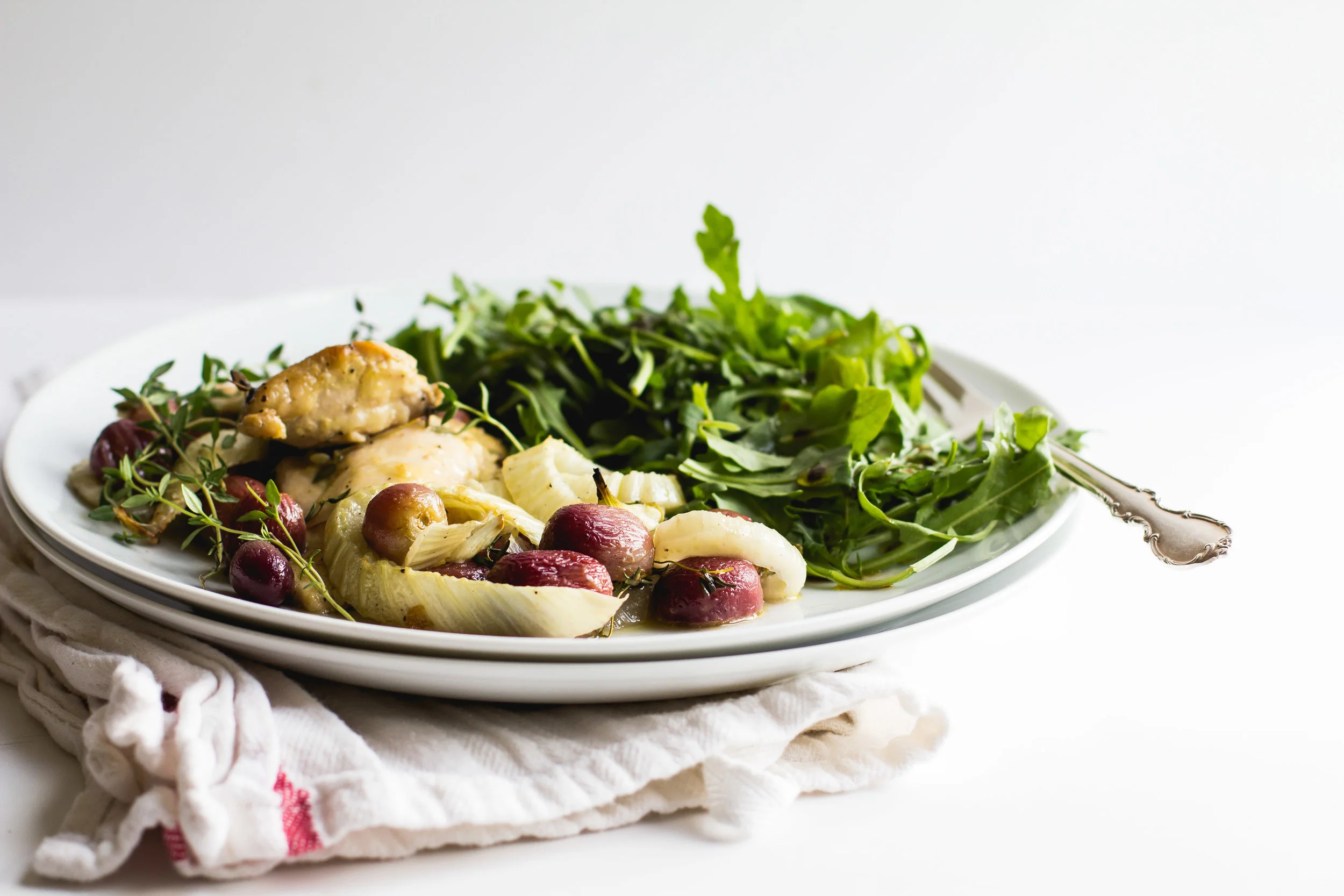 Roasted Chicken Thighs with Fennel + Grapes — Sarah J. Hauser