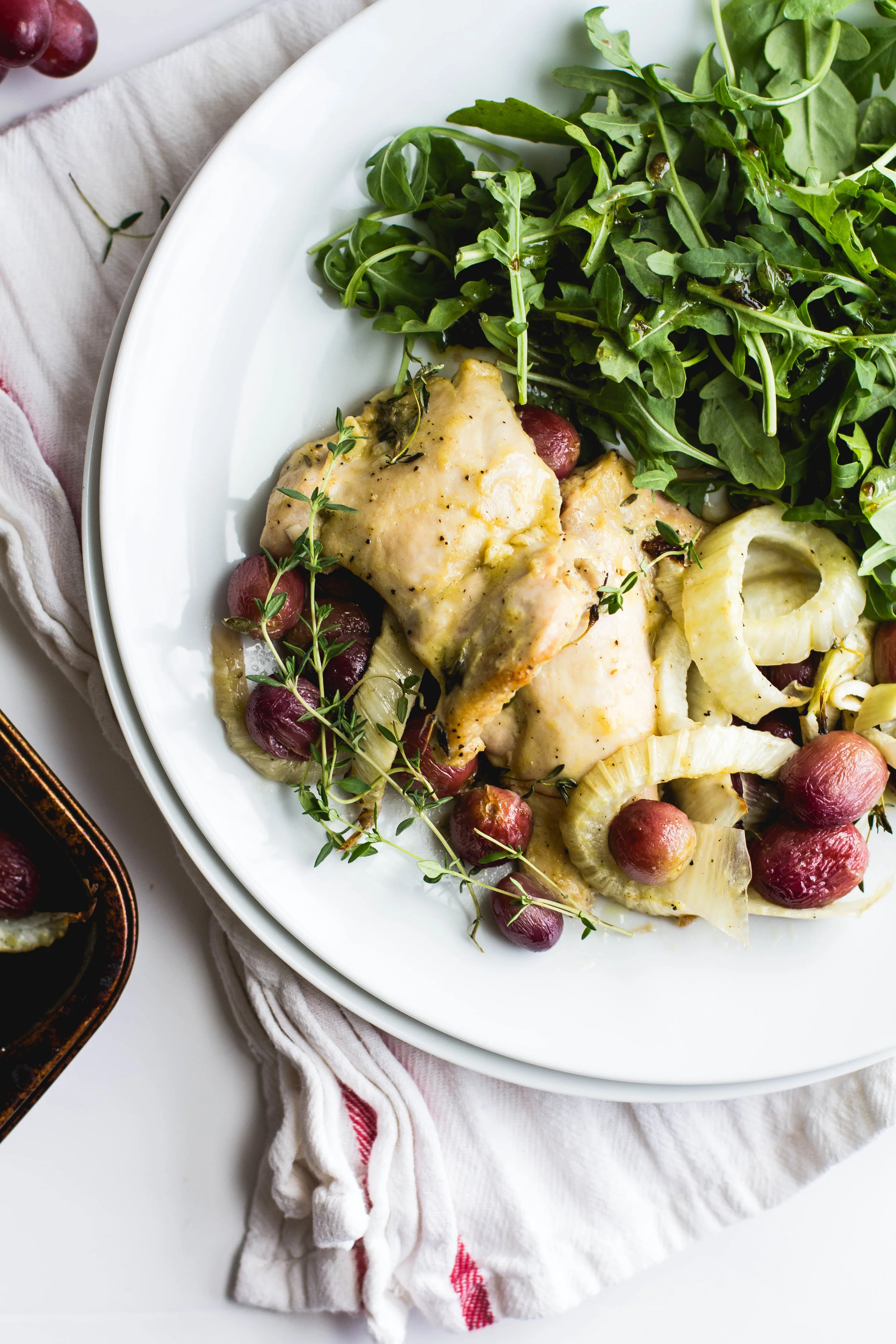 Roasted Chicken Thighs with Fennel + Grapes — Sarah J. Hauser