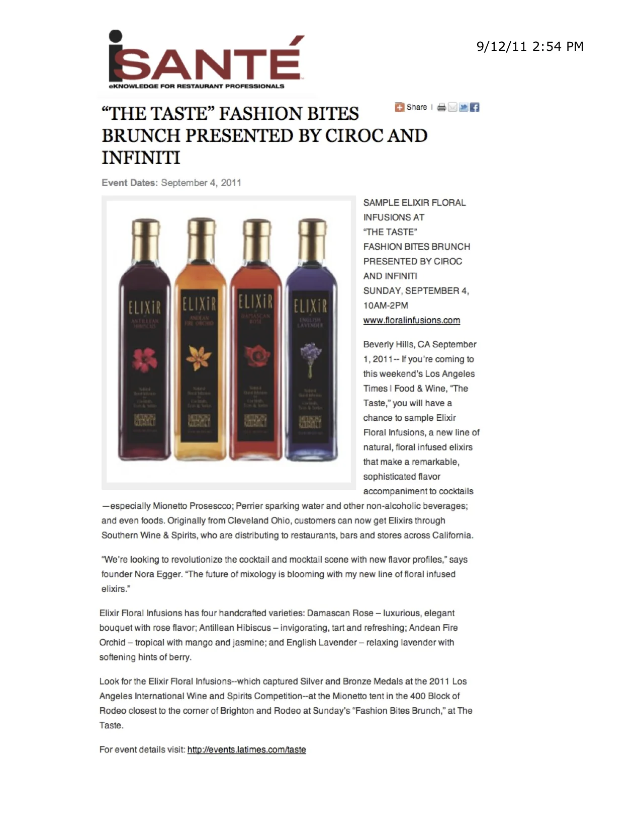 iSante's Review of Beverly Hill's 'The Taste'