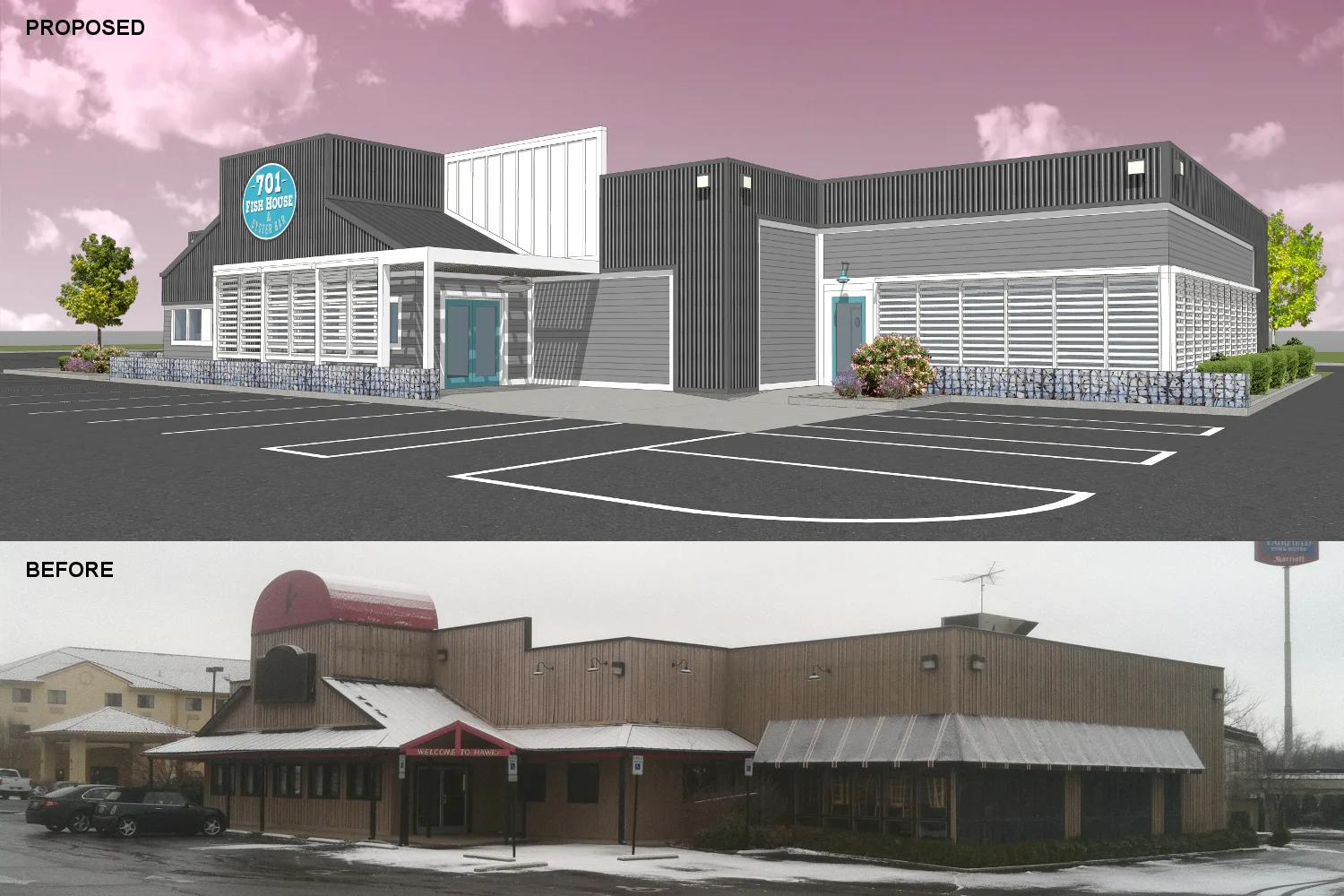 Foxworth Architecture - 701 Fish House & Oyster Bar - Elizabethtown, Kentucky (Proposed Exterior)