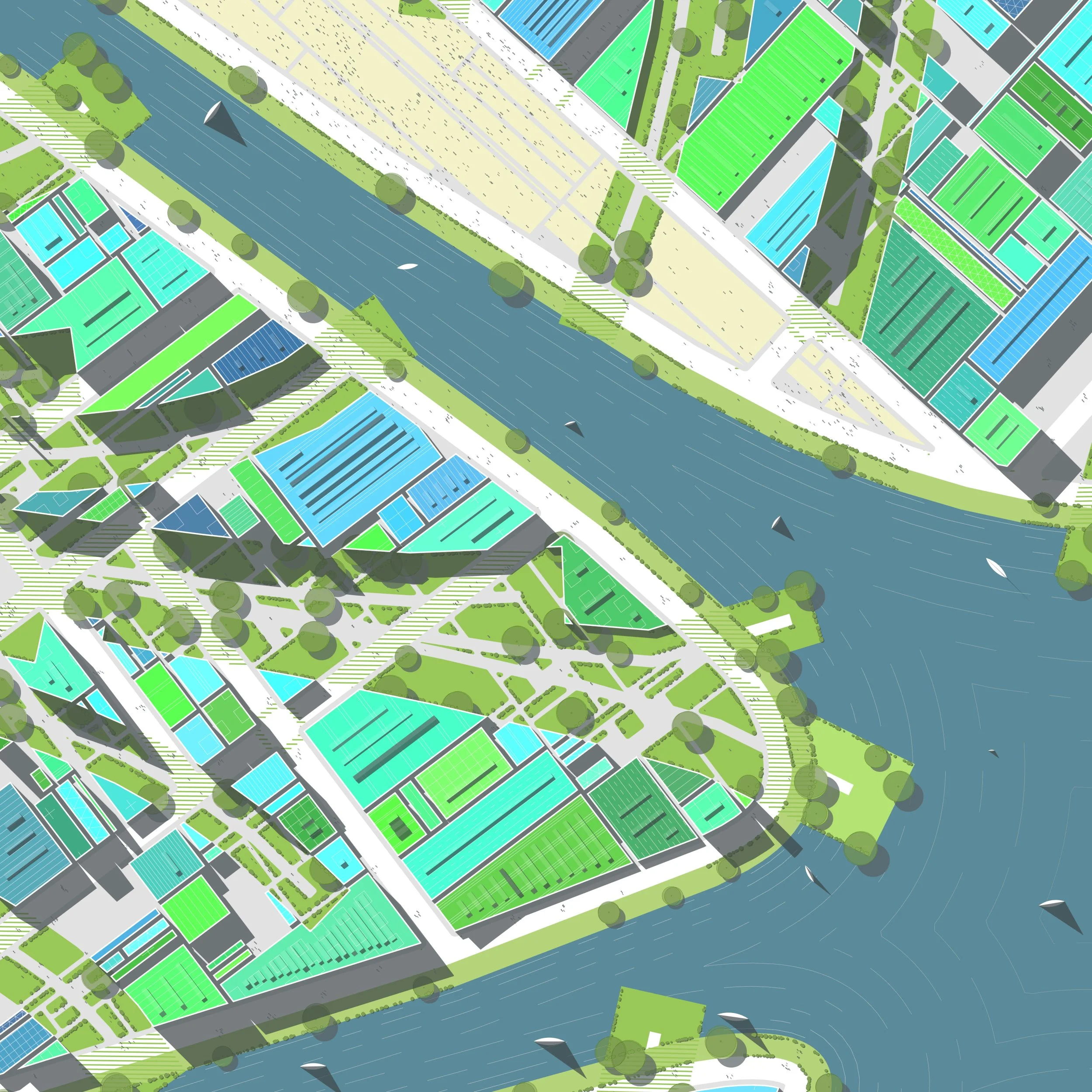 Parametric Cities (spearmint river detail)