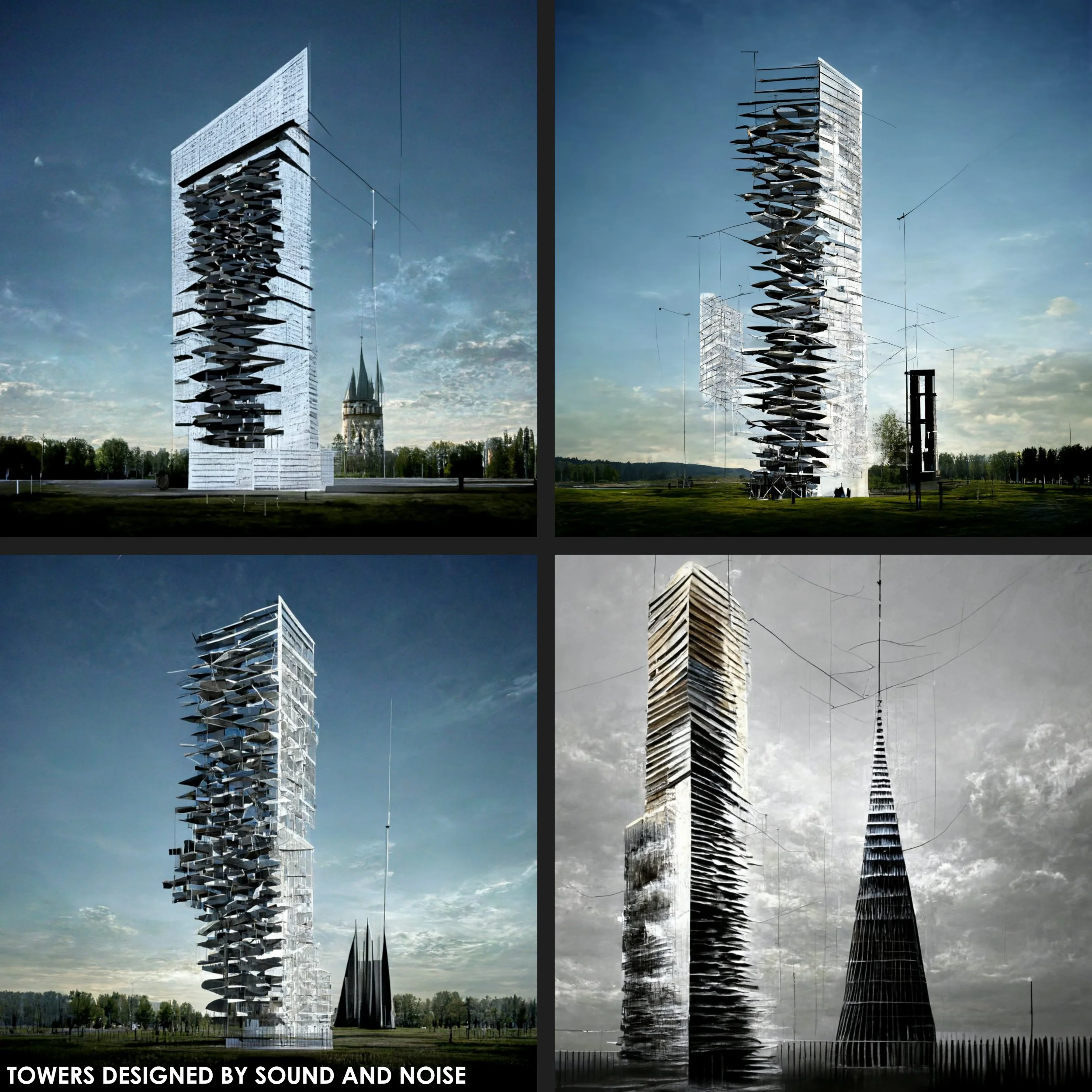 Towers Designed by Sound and Noise