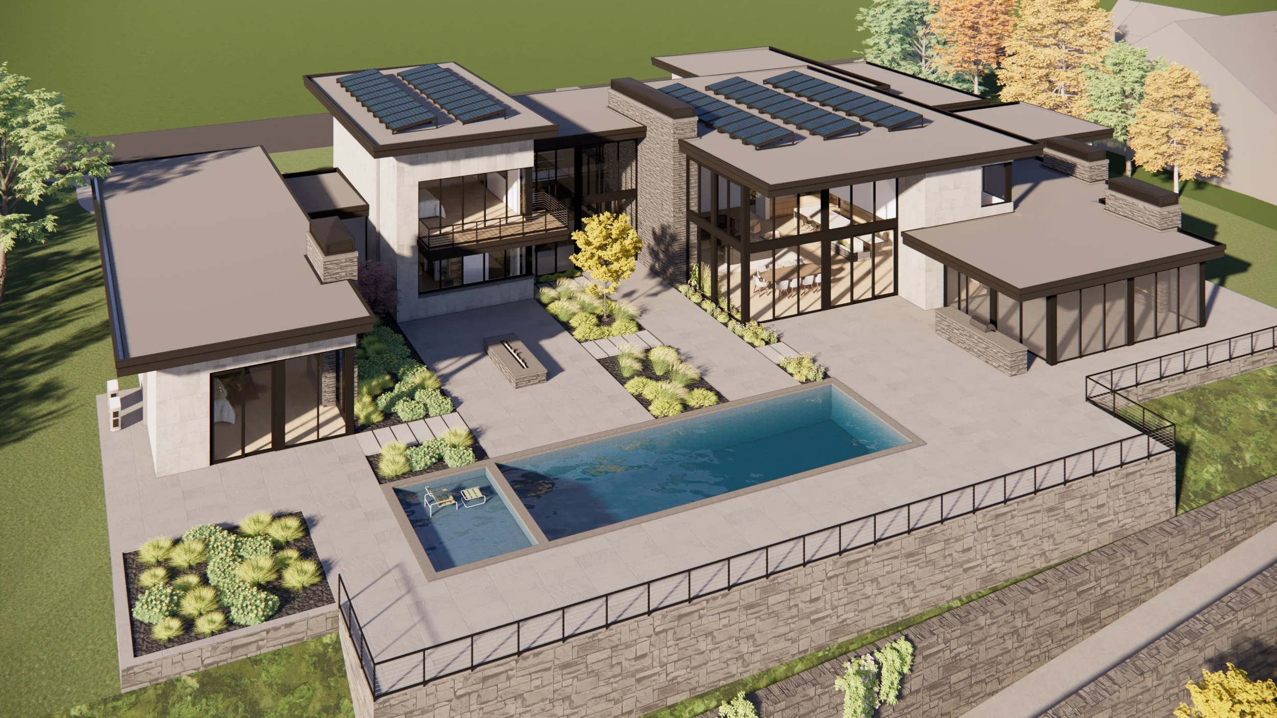 Foxworth Architecture - Block House (Rear Aerial)