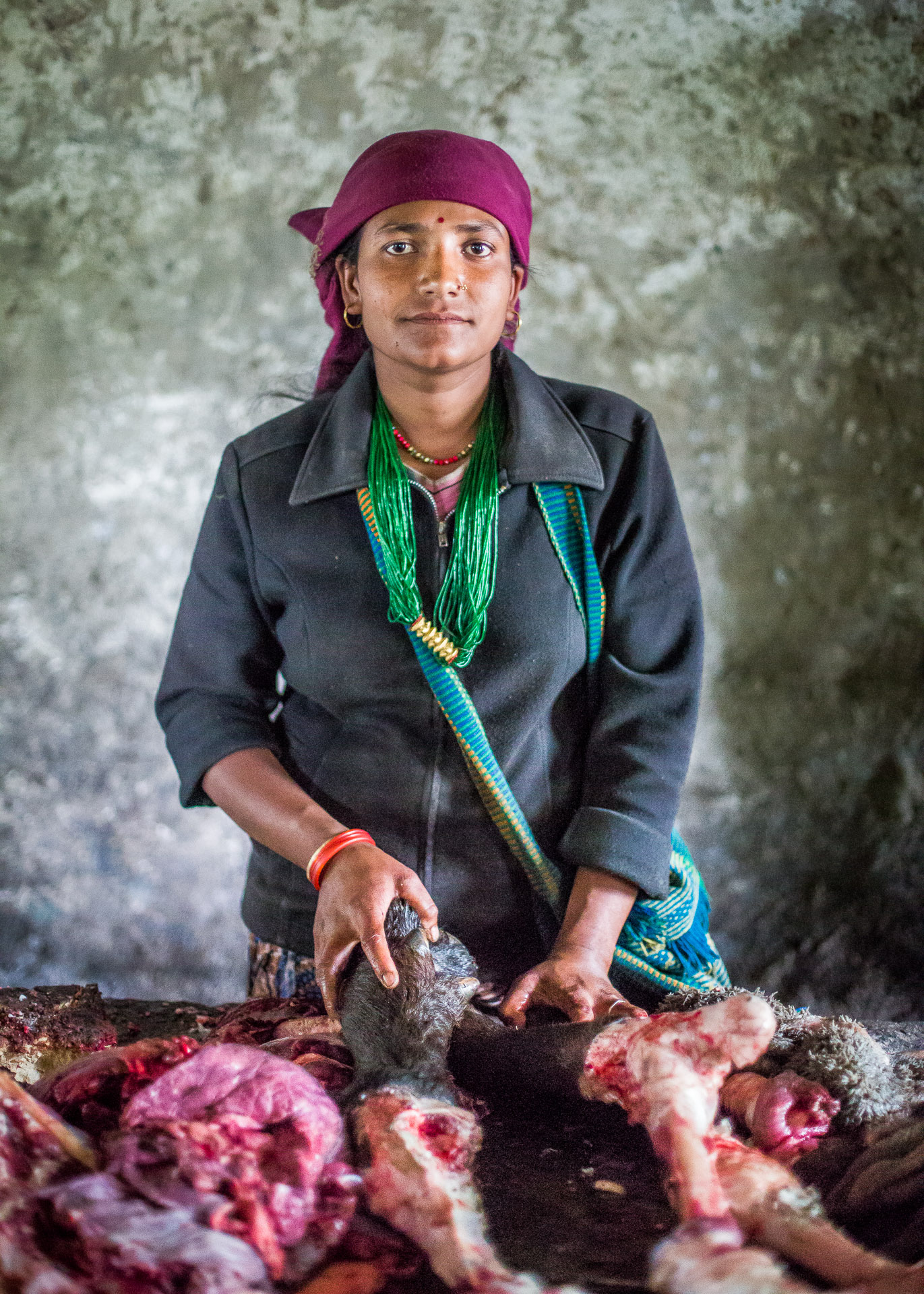 Butchers proud to pose with their meat. 