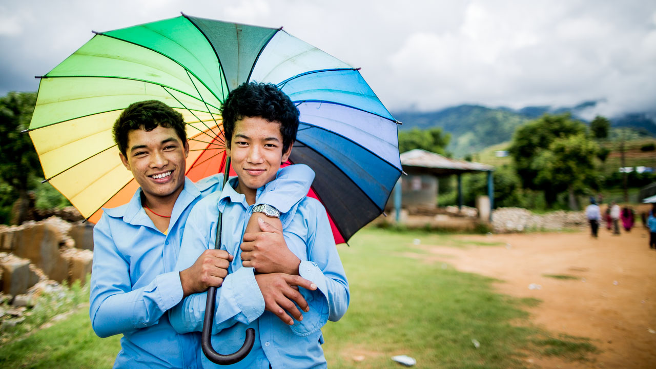 Most of the children at the school are and happy that they can go to school again as their education was interrupted for two months after the earthquake.