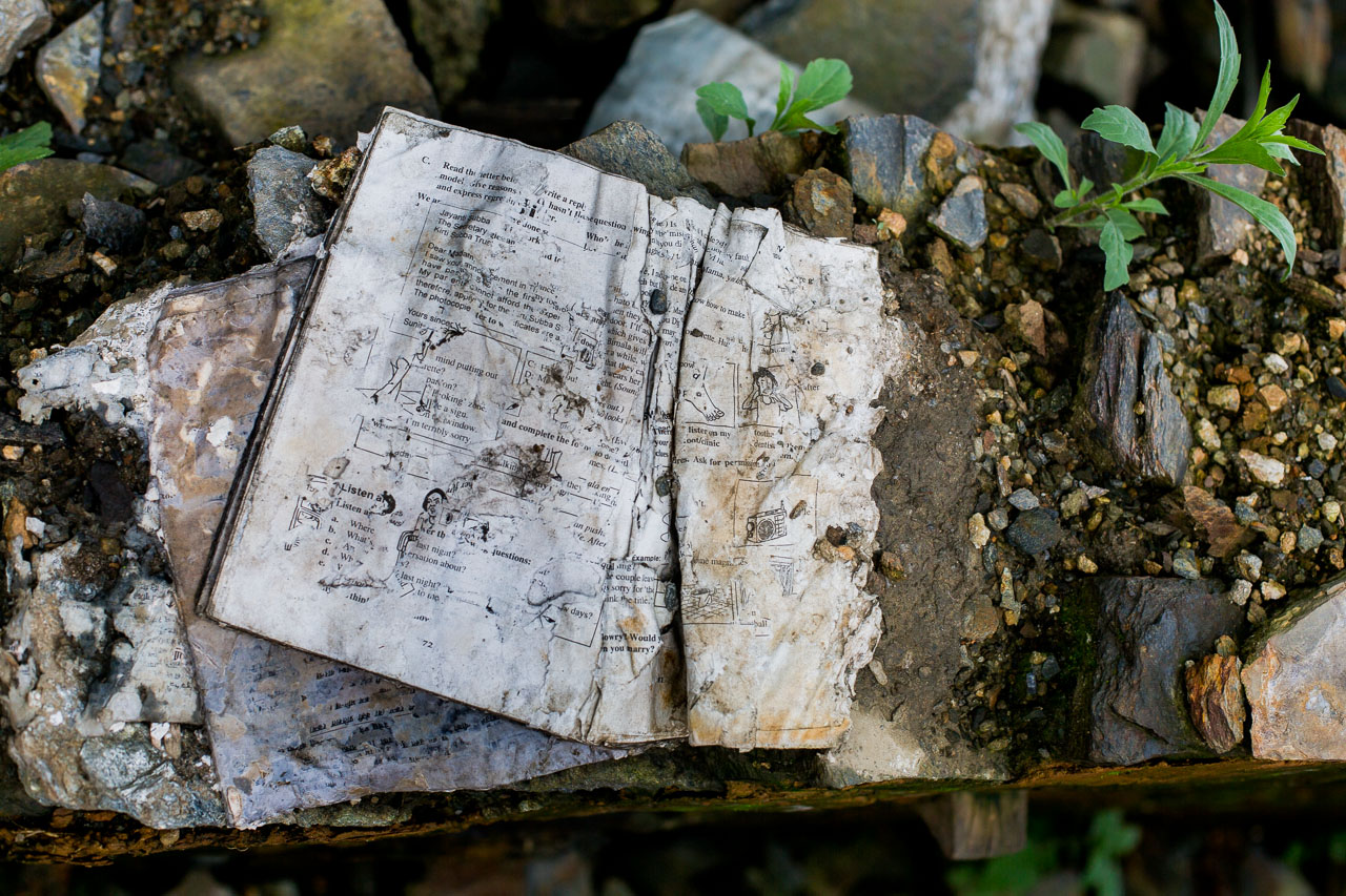 All that remains of the school’s precious stock of text books