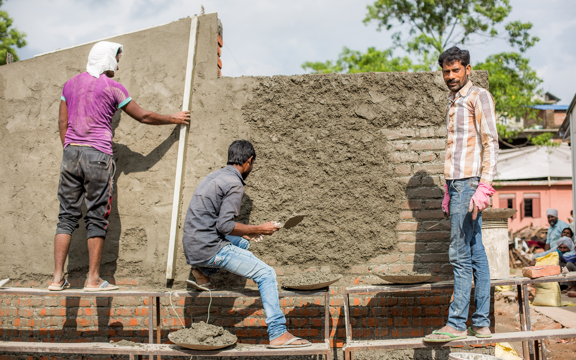 Restoration on walls. 