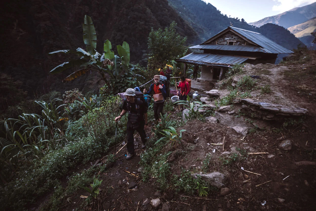 Leaving early morning at sunrise as the distances to cover in between villages where very long.