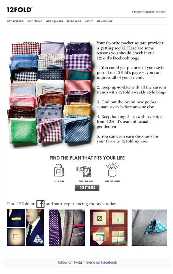 POCKET SQUARE TIPS EMAIL CAMPAIGN