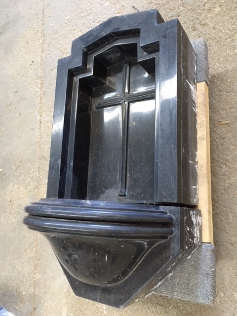 Italian Black Marble Holy Water Font