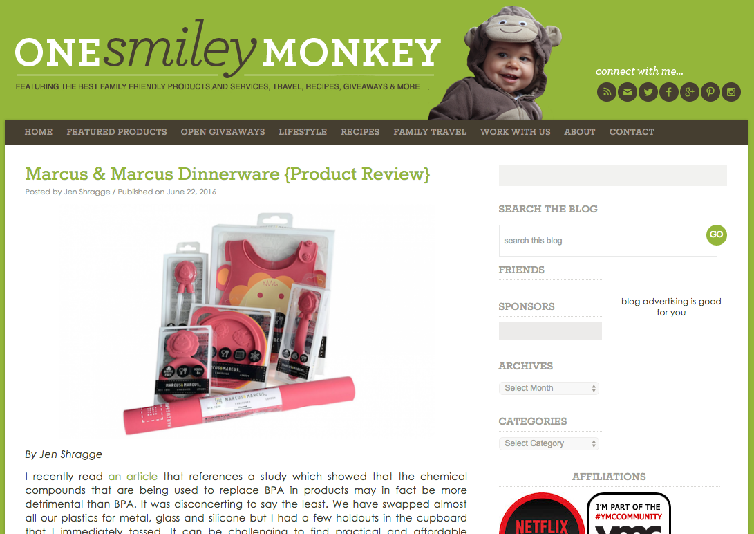 Marcus & Marcus Dinnerware {Product Review}