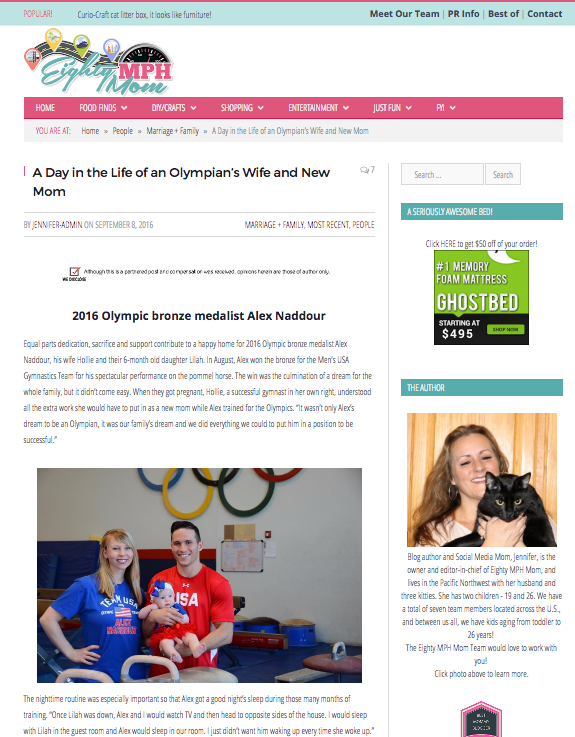 A Day in the Life of an Olympian’s Wife and New Mom