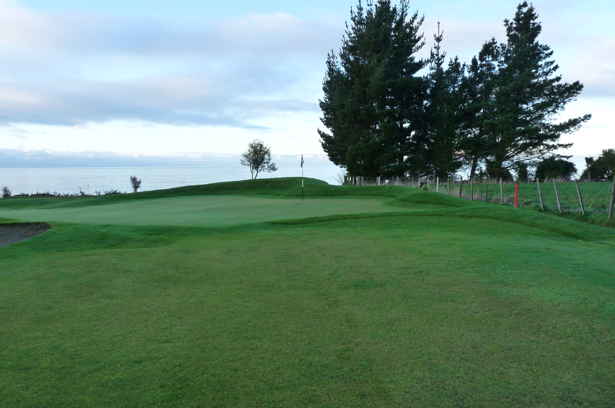 Green approach after aggressive tee shot