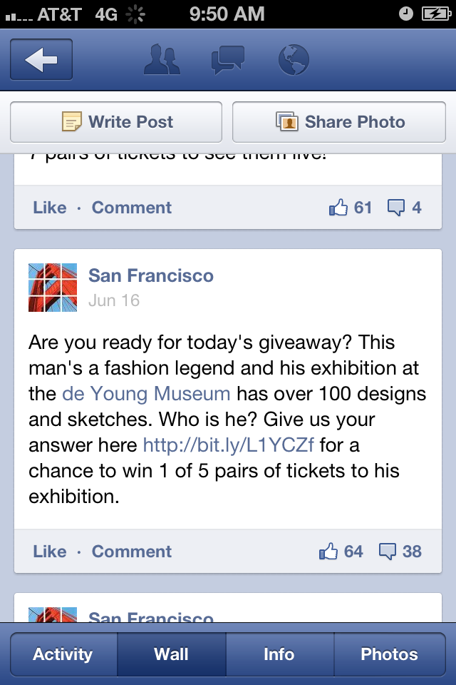 Promotional Partnership - de Young Museum