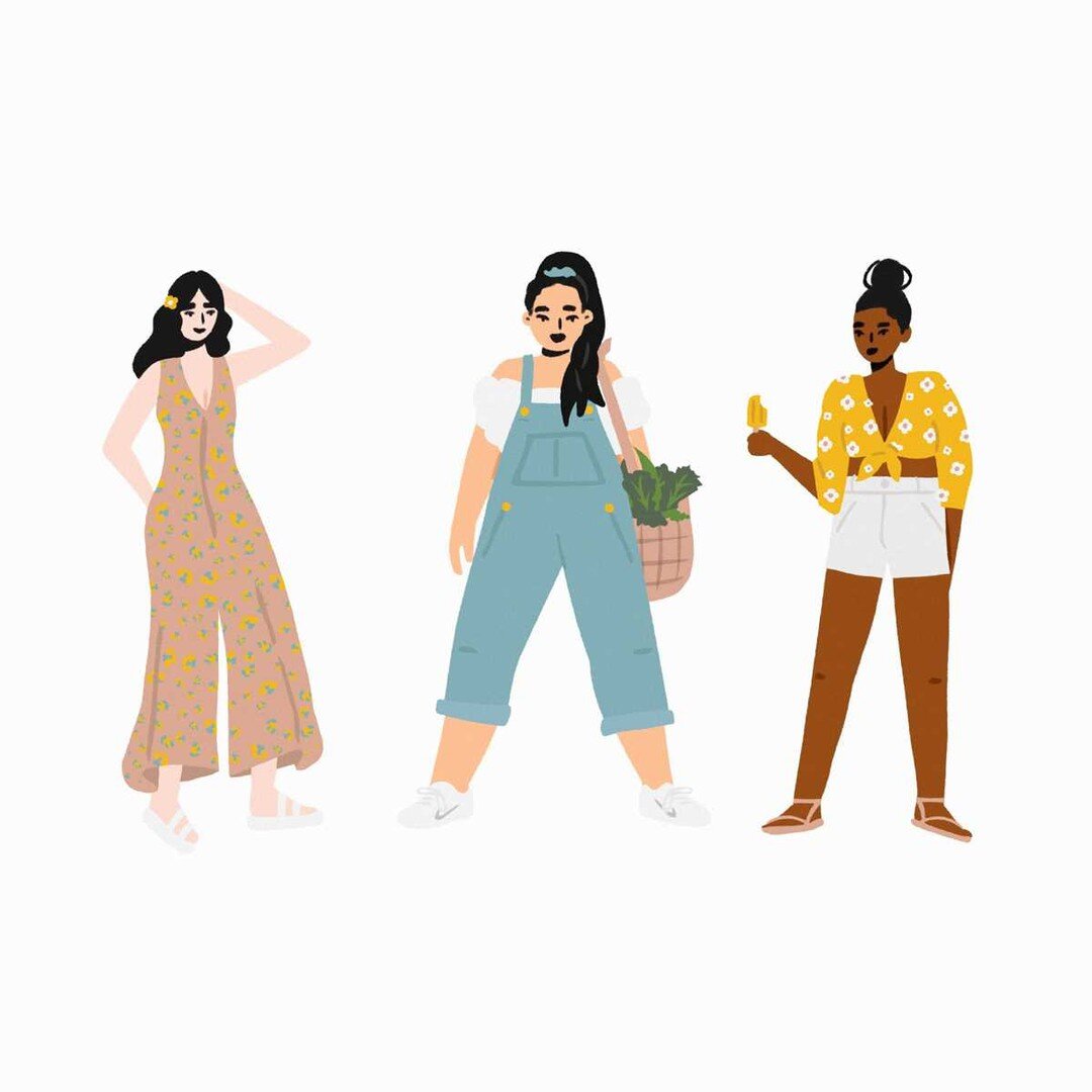 I love a good @charlyclements illustration prompt and it's been a minute since I've practiced my people illustrations so this is my entry into her #funwithfigures outfits mini challenge! Just stuck to simple, summer looks but this was a very fun exer