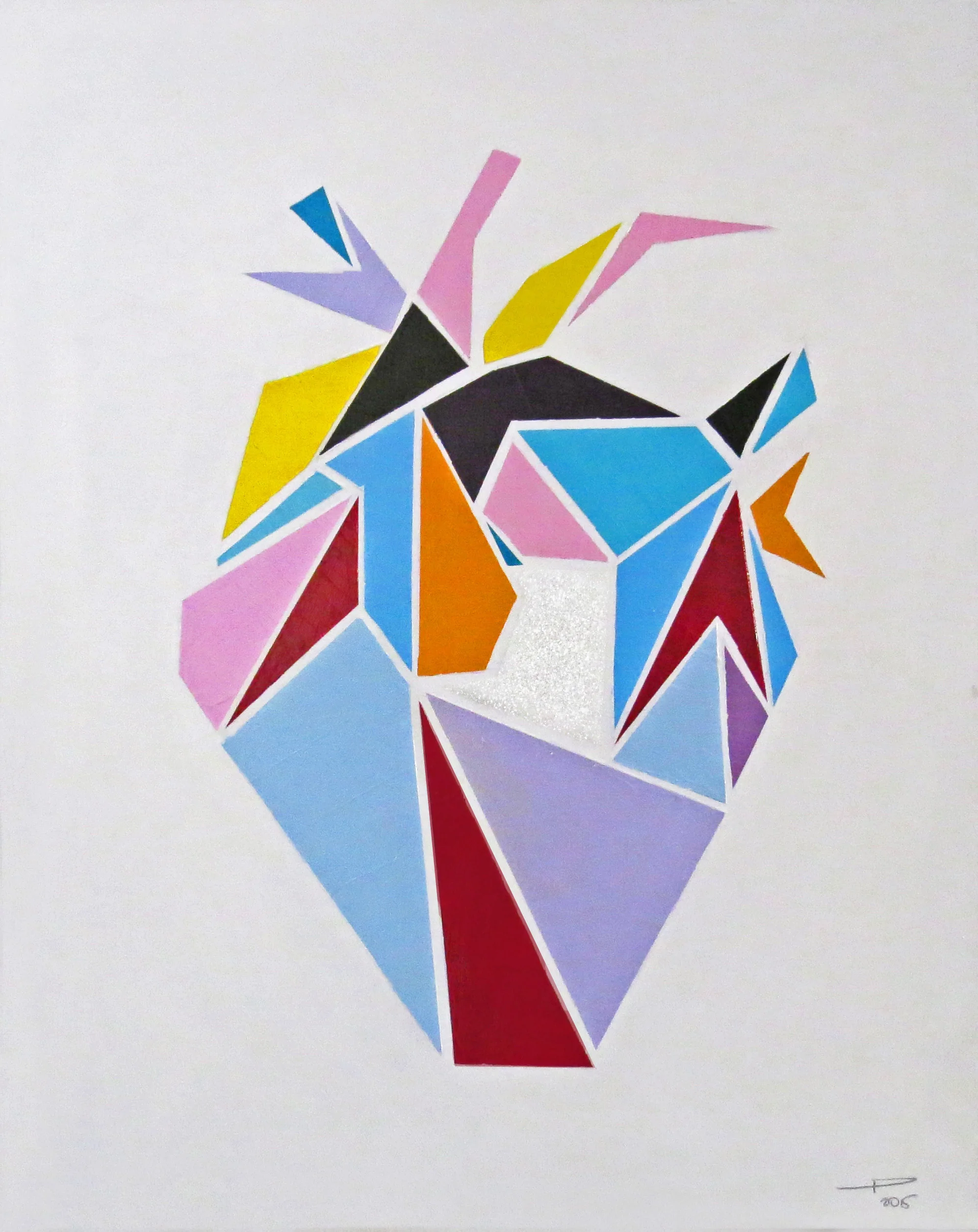 Cosquillas en el corazón Acrylic and glitter on canvas 10"x20"