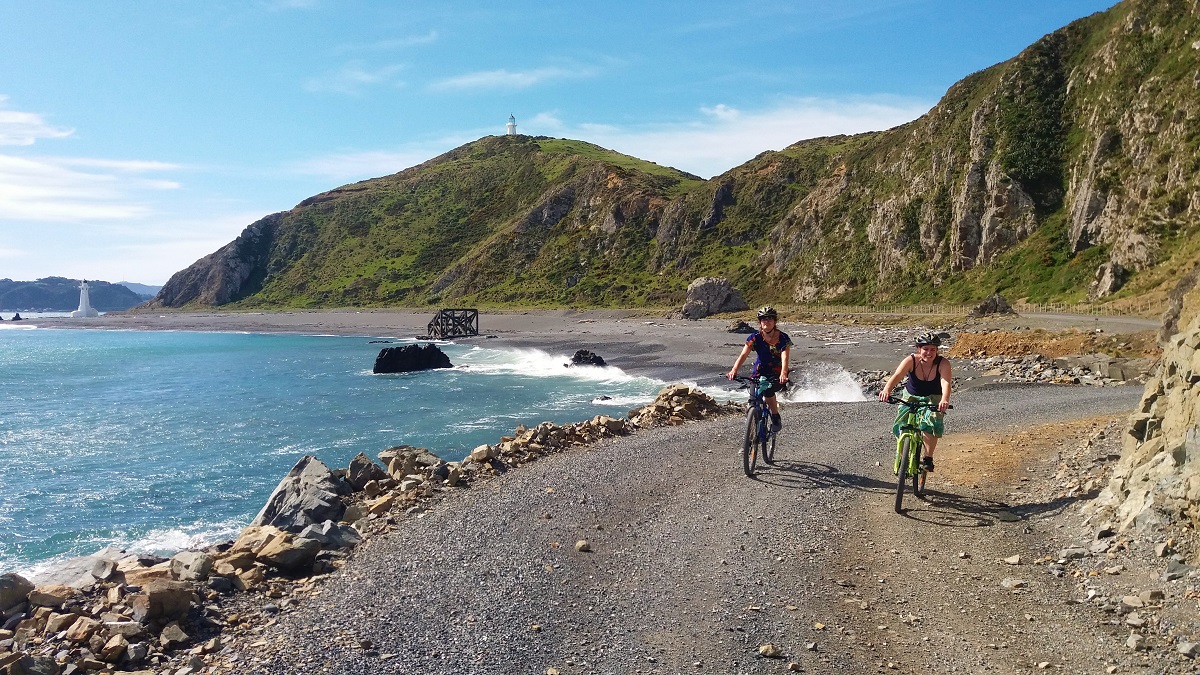 School group explore Pencarrow coast