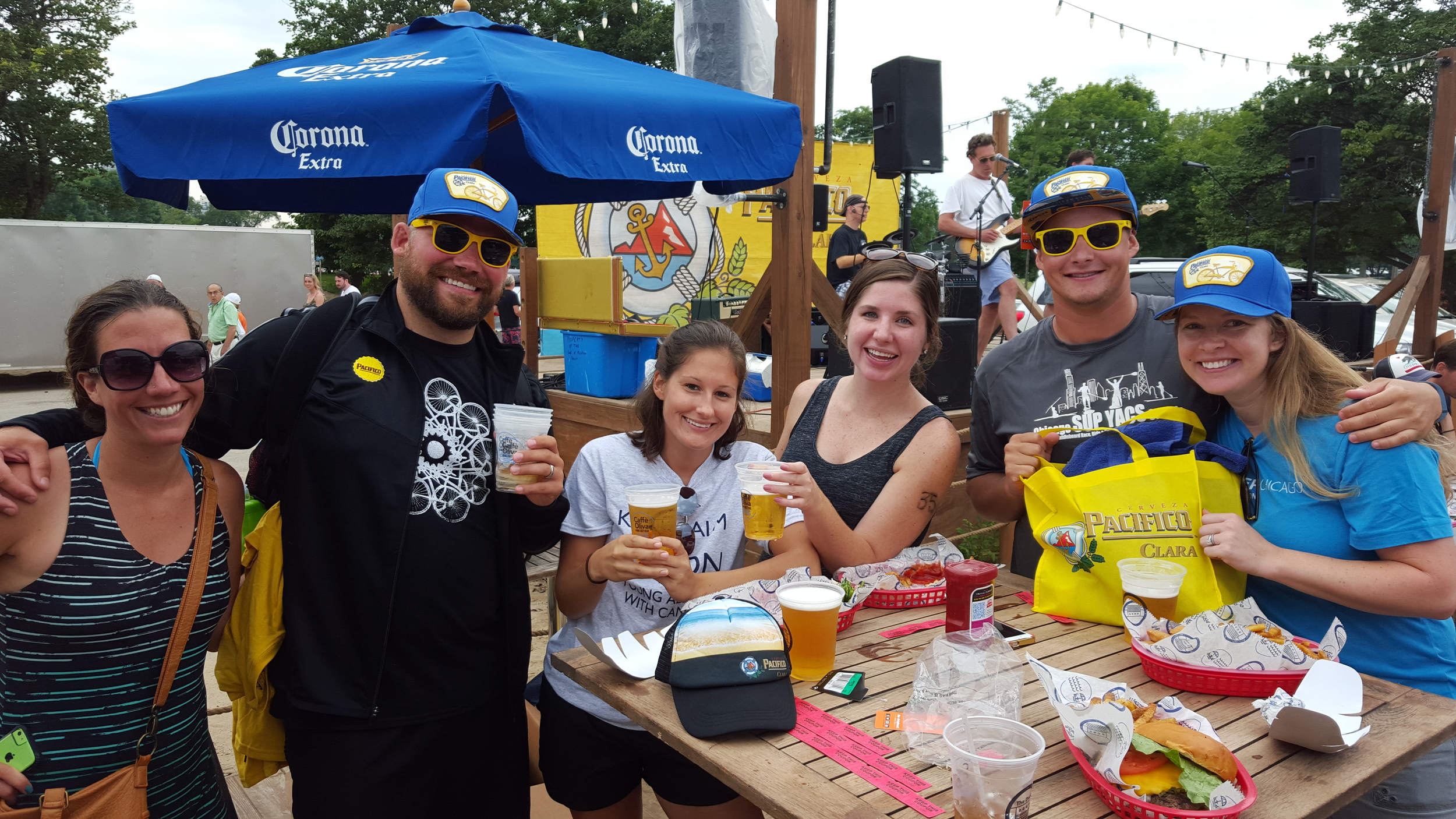 Enjoying good food and cold Pacifico beer