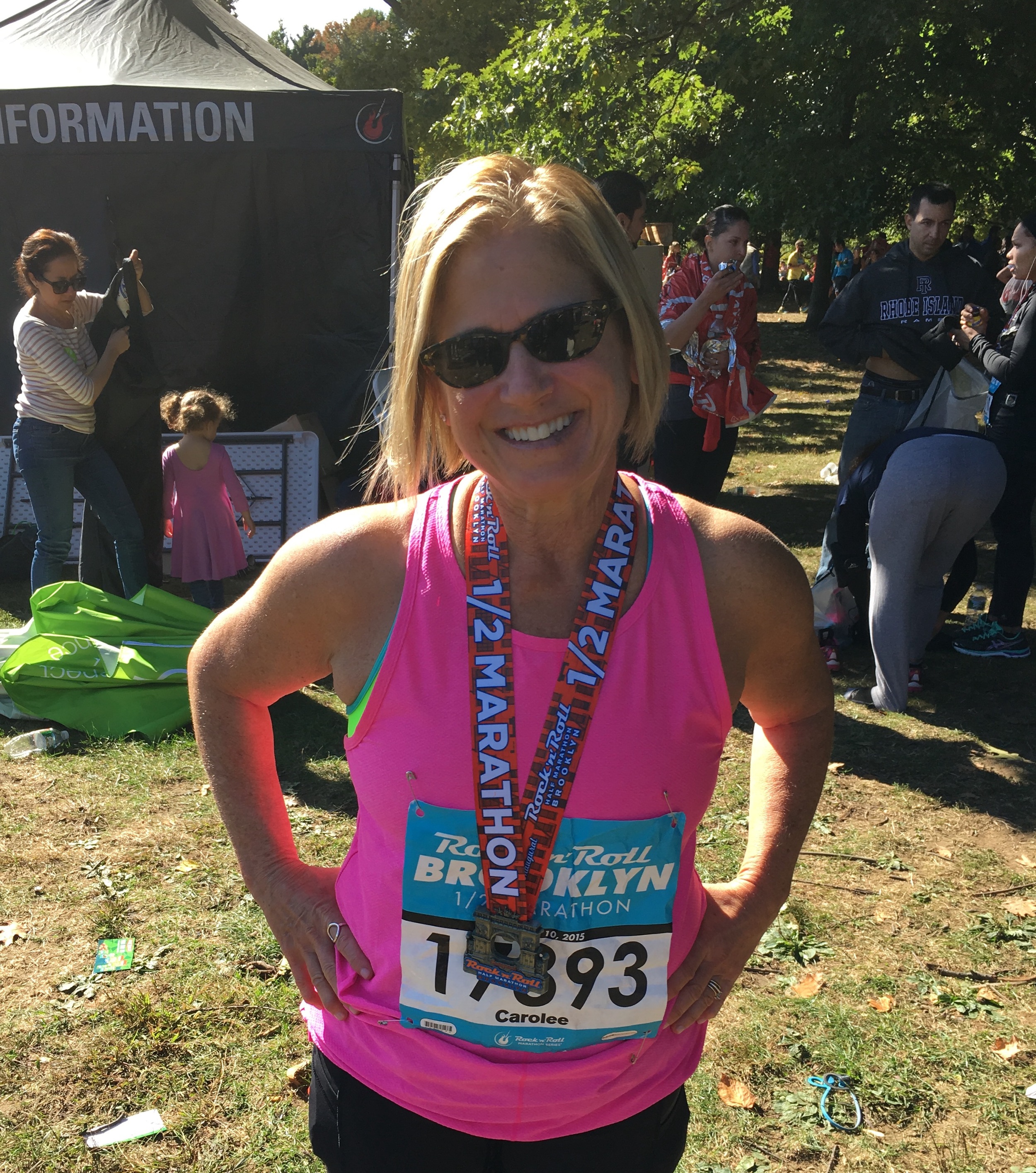 Gorgeous day for the Brooklyn Half and fun. at the finish!