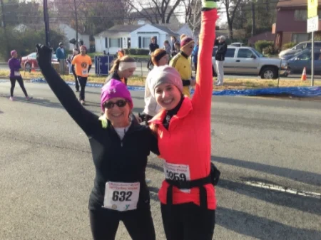 With Mia - The Turkey Chase 10K was a first race for both of us.