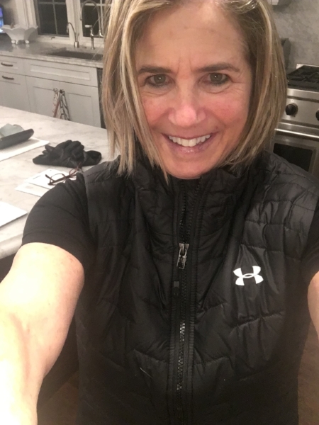 My birthday vest from my sister, Ilene, in black. The original gift was teal, but there are some preferences that stick from year to year.