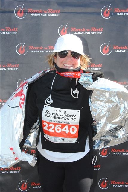 I felt fine while I was running, even though it was cold and windy in the 20s. But at the finish? I was chilled to the bone. 