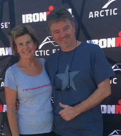 With Marc, who was an exchange student from Belgium who lived with us in the 80s. We've stayed in contact all these years and he truly became a son during his year with us. Now he's got the running bug!