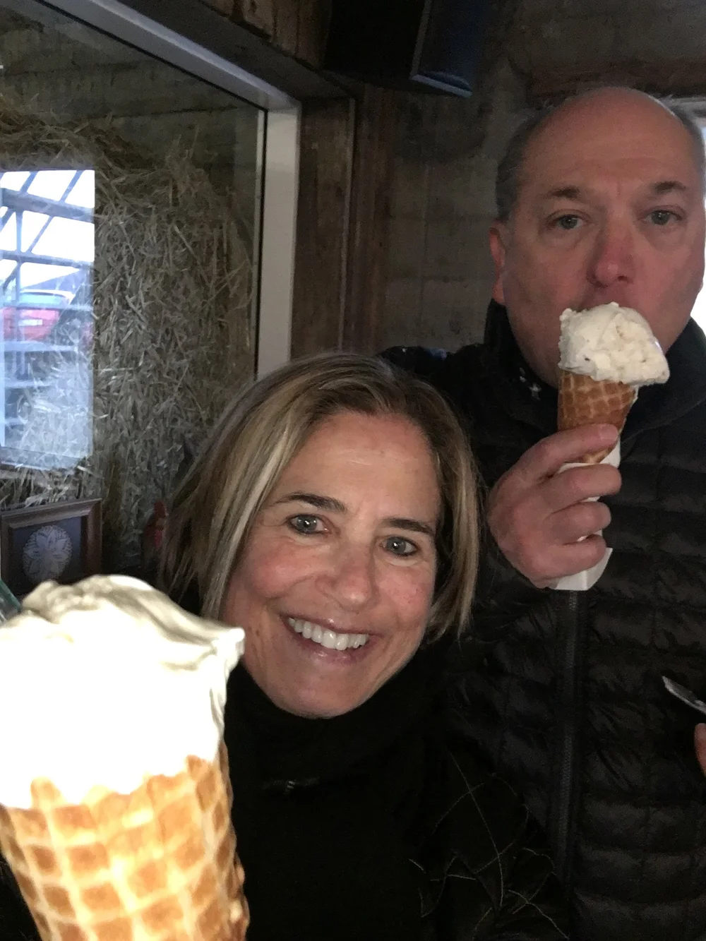  White chocolate ice cream and a handmade waffle cone at  Efstidalur  dairy farm in Bláskógabyggð 