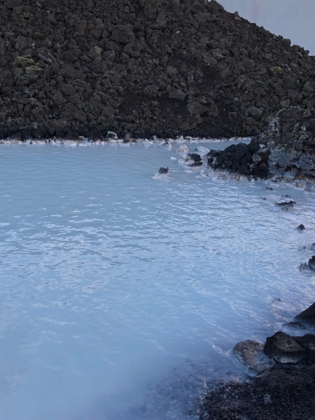  You can see the white silica coming up onto the rocks in the Blue Lagoon 
