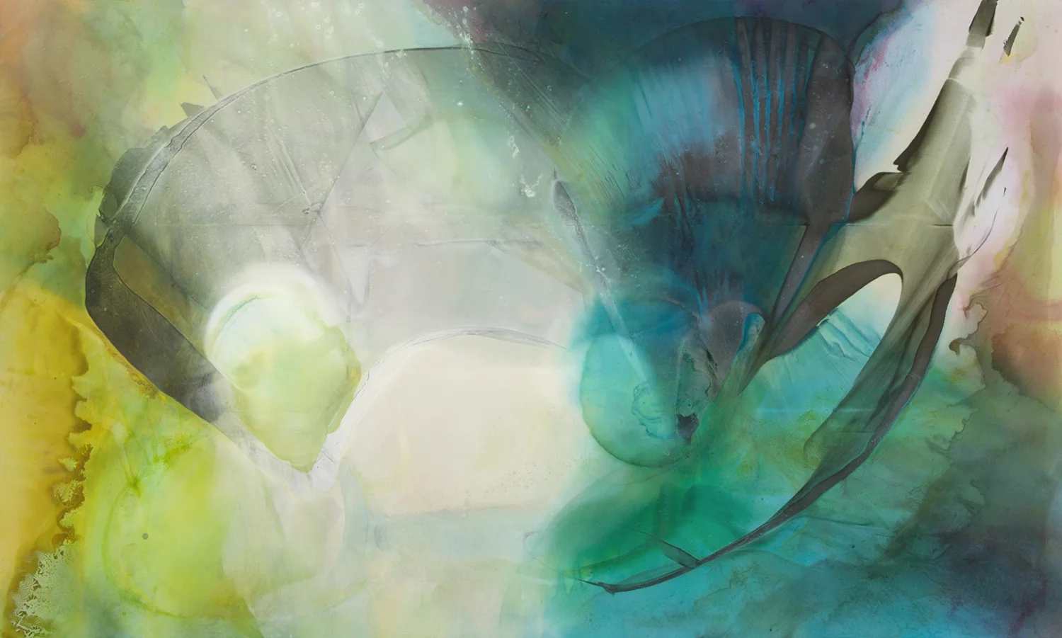 Surrender Seed , 2013-14 Acrylic on polyester 60 x 100 inches
