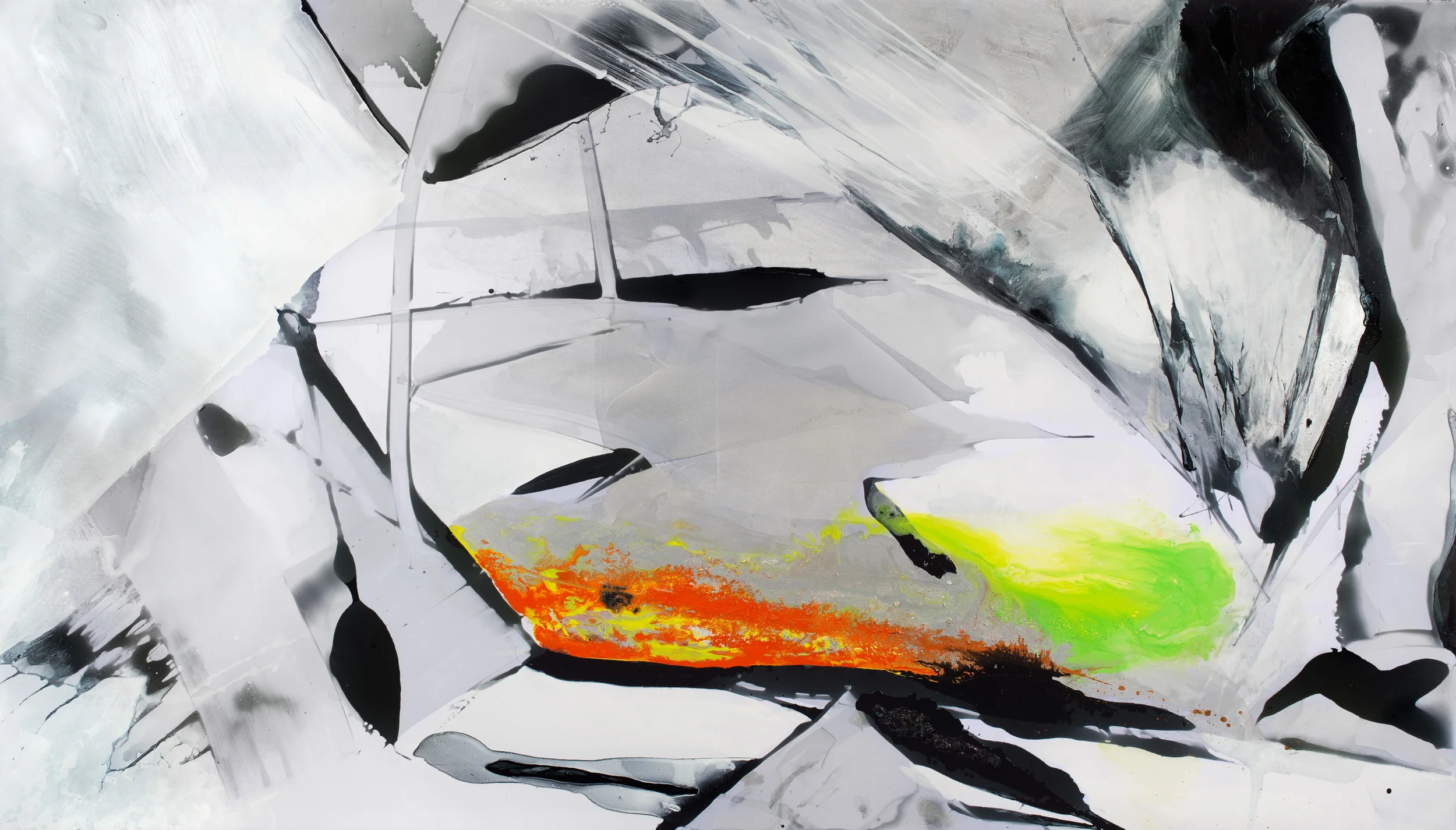 Dry Water , 2015 Acrylic on polyester 80 x 140 inches