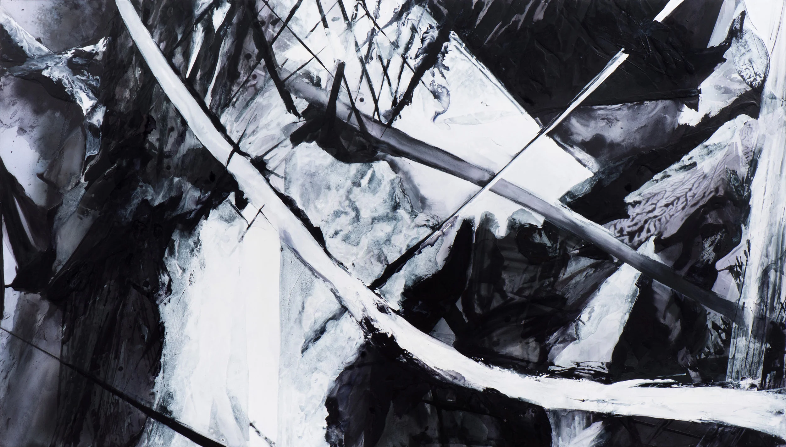 Enfranchise , 2017 Acrylic on polyester 35 x 61 1/2 inches