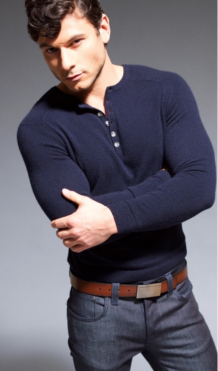 100% Cashmere Henley,  Men's Cashmere, Joseph Mazzilli LLC