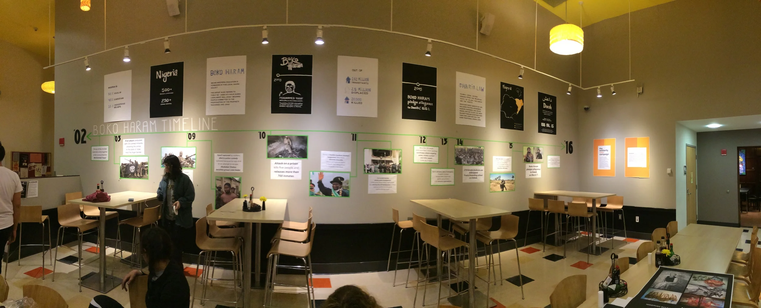 This photo is from our most recent Edible Issues: Nigeria in which we highlighted the internal Boko Haram conflict and advertised a new initiative of ours called the Solidarity Color Campaign , which works to improve visibility on issues of islamophobia.