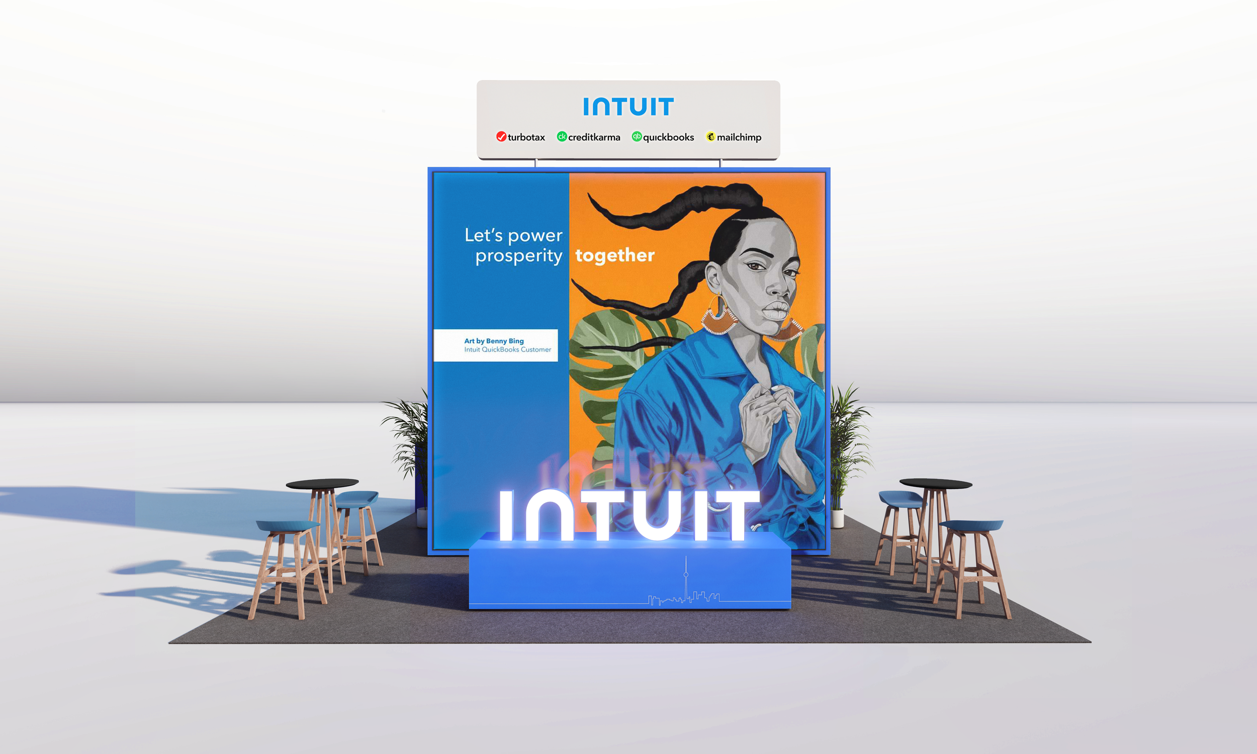 Intuit x Benny Bing booth concept for BFUTR 2023