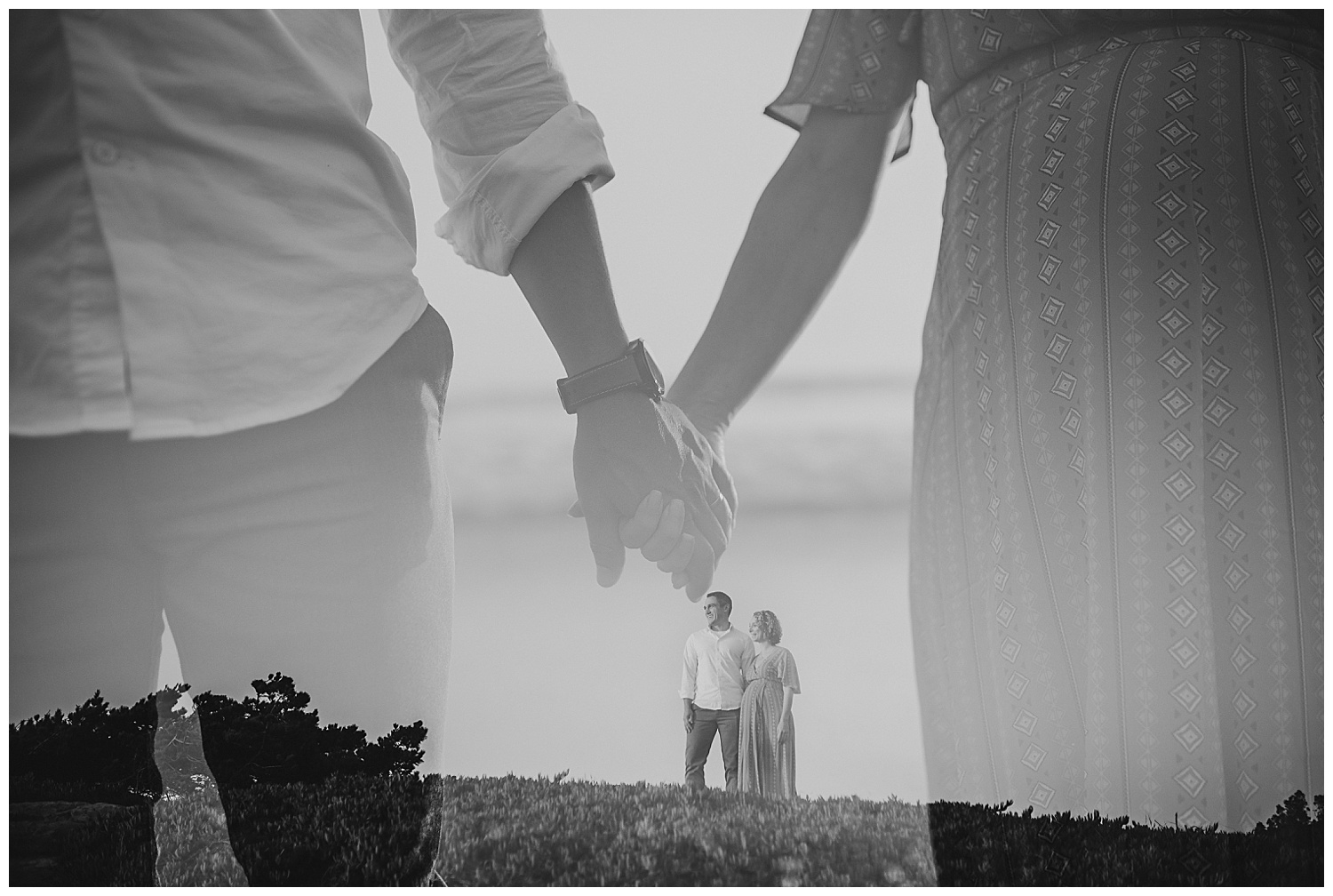 beach maternity double exposure