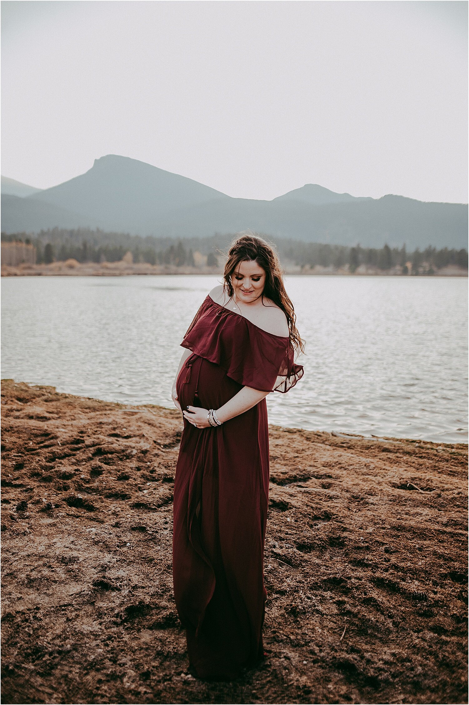 Lakeside Maternity Photographs in Estes Park Colorado by Sunshine Lady Photography
