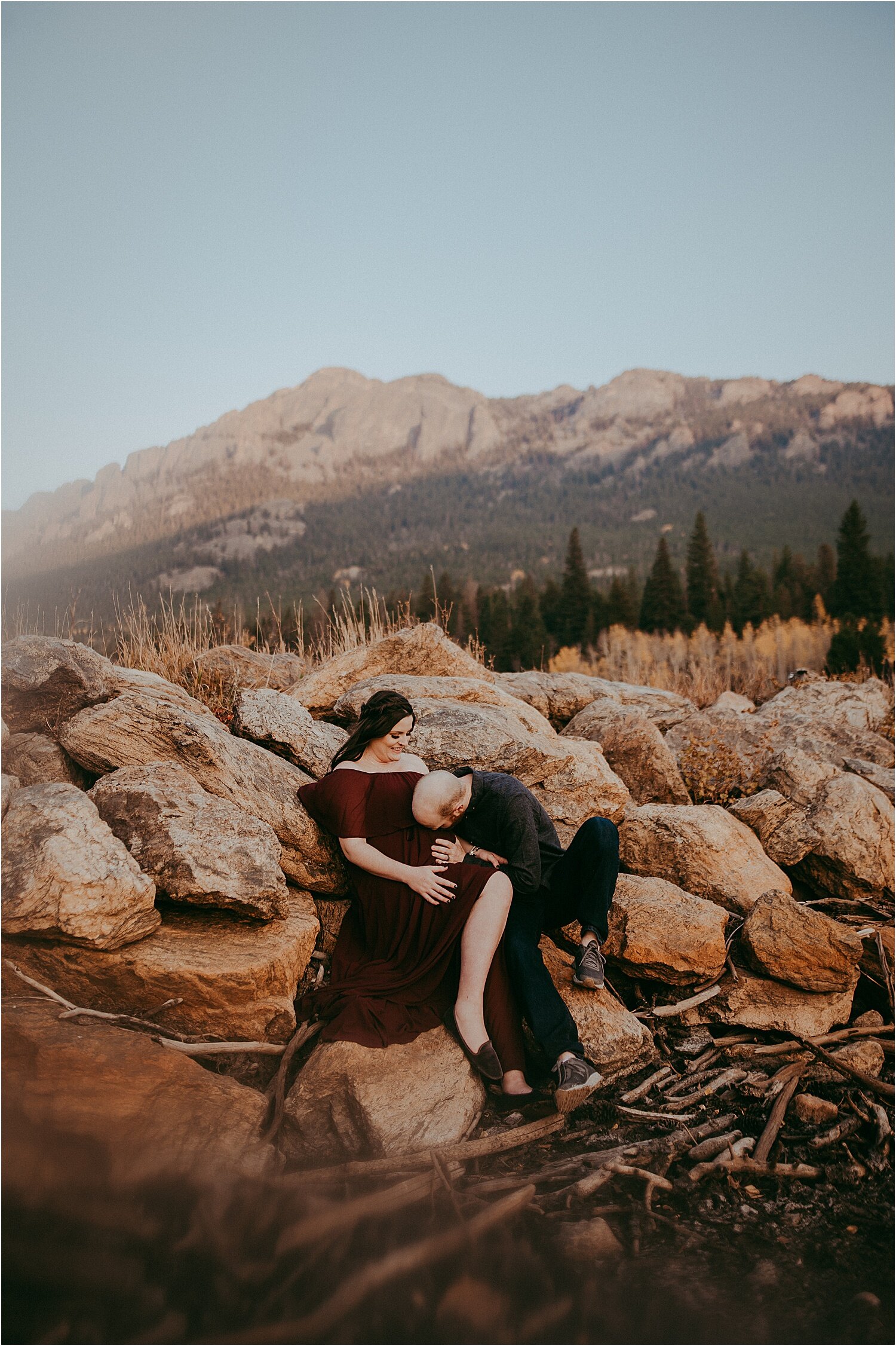 Maternity Photographs in Colorado Mountains Estes Park by Sunshine Lady Photography