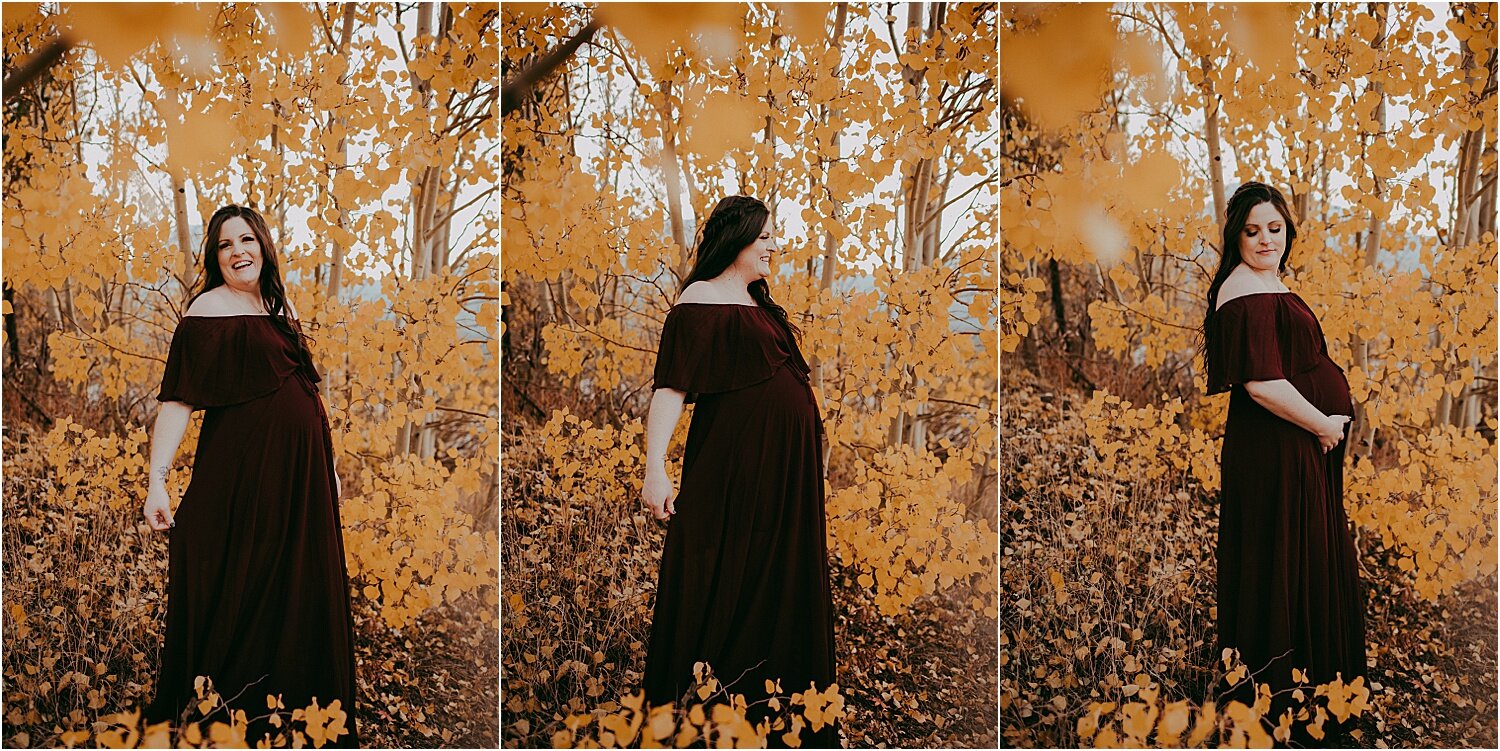 Maternity Photos in Rocky Mountain Fall by Sunshine Lady Photography