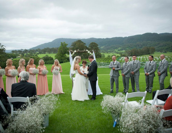 Maureen at work marrying Ismay & Mick at the stunning Silo's Winery in Berry.