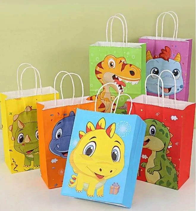 Eurowrap Dinsoaur Party Gift Bag With Gift Tag - Gift Bag For Boys