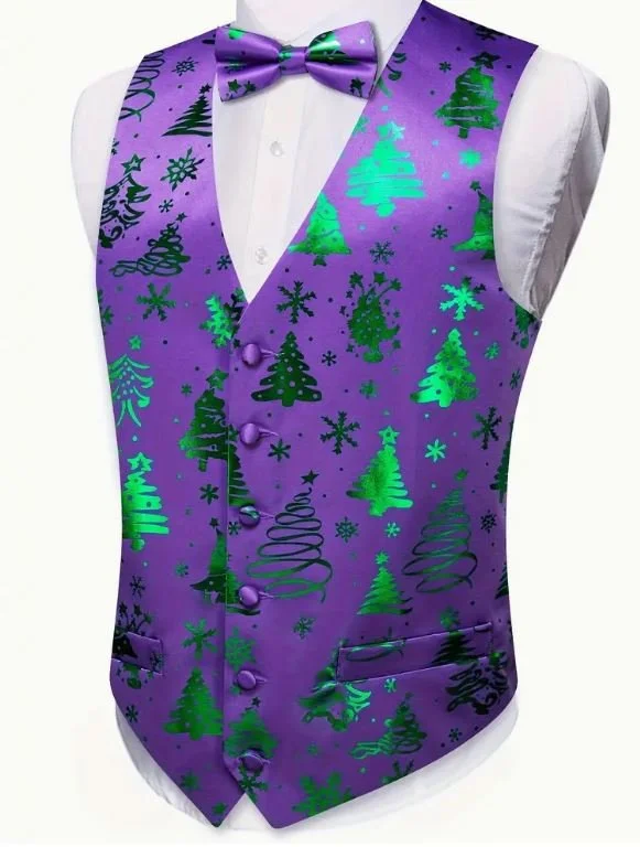 Xmas Vest purple green trees.JPG